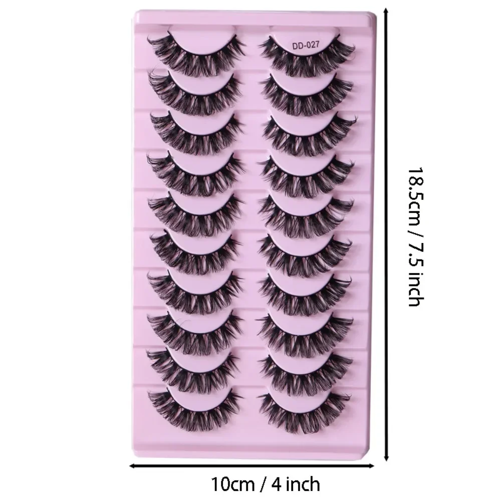 Extension de cils naturels, cils en bande russe, cils moelleux 3D, faux cils dramatiques, 10 paires