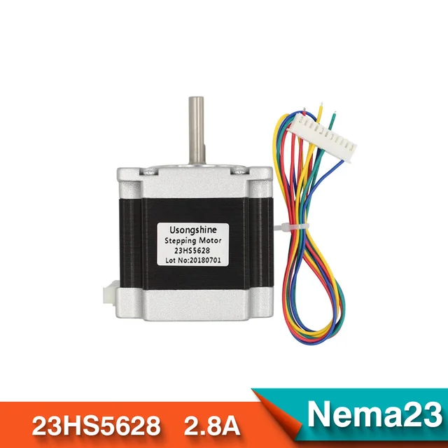 Silnik krokowy Nema23 23HS5628 4-przewodowy Nema 23, 57 mm, 165 Oz-in, 56 mm, 2.8A, 6.35 mm/8 mm z kablem, TB6600 CNC Laser Grind Foam Plasma Cut
