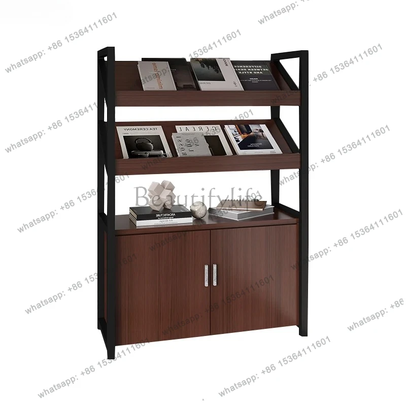 Office Newspaper Magazine Rack Storage Rack Booklet Display Rack Floor Cabinet