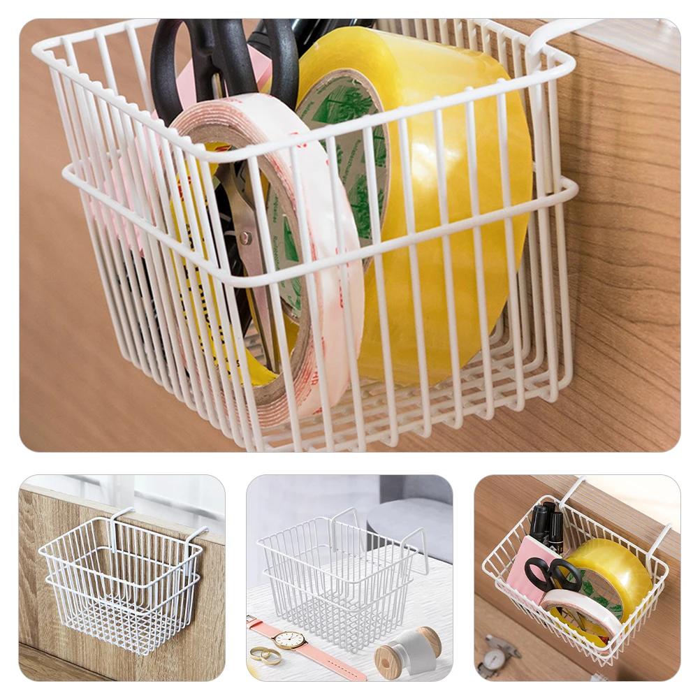 

Multi-Functional Metal Wire Hanging Wall Basket Kitchen Storage Rack Bathroom Organizer Water-Resistant Nail-Free Iron