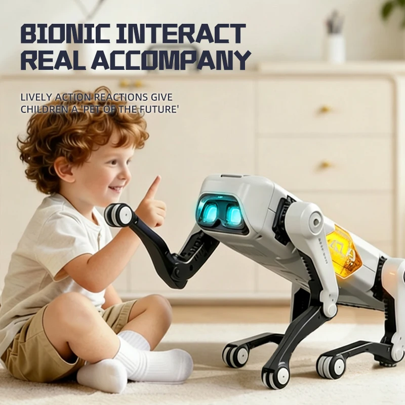 جديد AI ذكي روبوت الكلب التحكم الصوتي التحكم عن بعد برمجة روبوت الكلب بيونيك رباعية الأرجل لعبة الكلب الميكانيكية