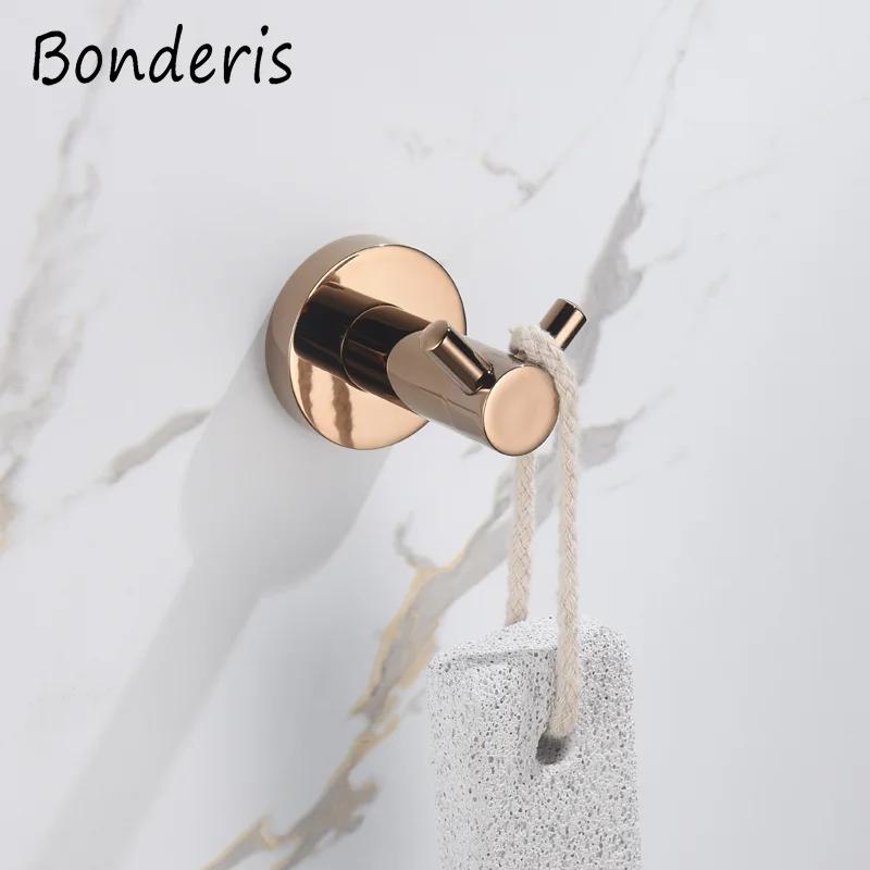 Glossy Rose Gold Bathroom Accessories 304 Stainless Steel Towel Rack Toilet Roll Paper Tissue Holder Double Cup Towel Bar Hooks