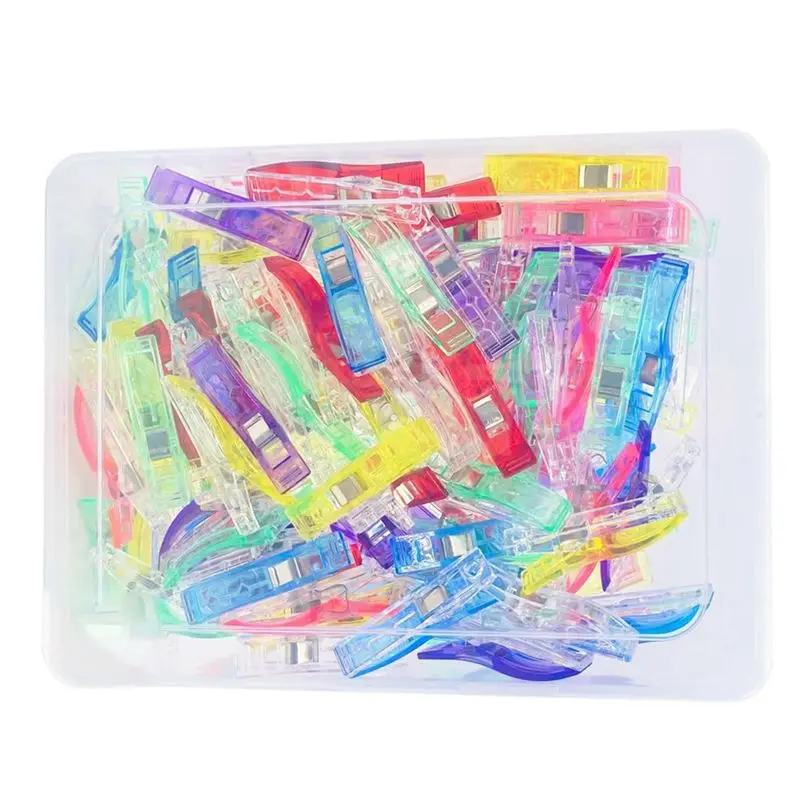 

100 Piece Large Sewing Clips Fabric Clips Multicolor Plastic For Sewing Quilting Supplies Crafting Tools Jumbo Quilt Clips-AB52