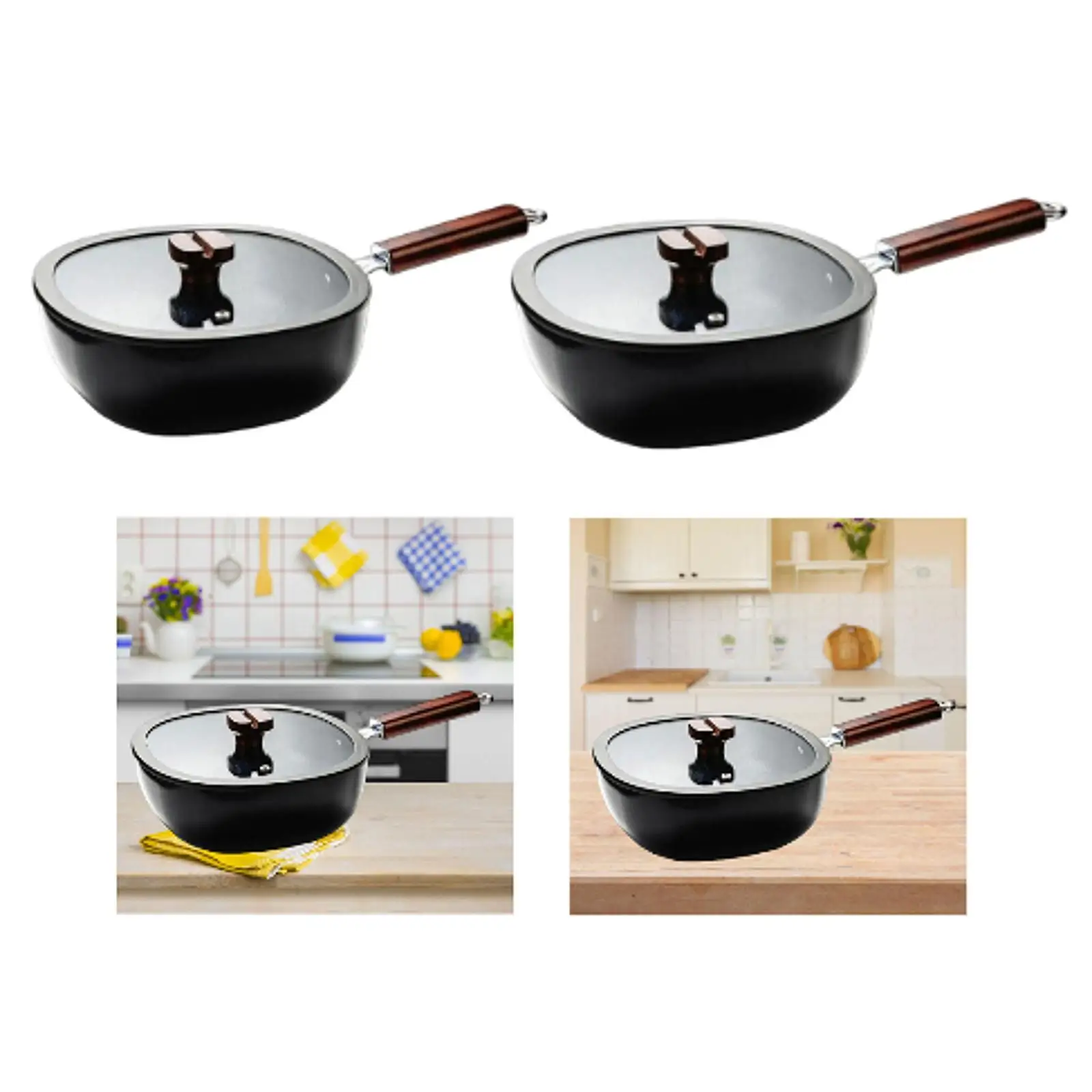 

Frying Pan Nonstick Cookware Cooking Pot Fry Pan Multiuse Portable Gift Soup Pot for Vegetable Breakfast Household Stew Home