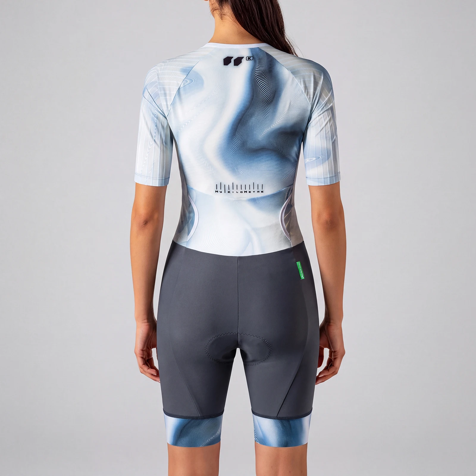 Women's Triathlon Suit Short Sleeve Professional Quick Drying Mat Triathlon Set Swimming One Piece Tri Suit Bicycle Running