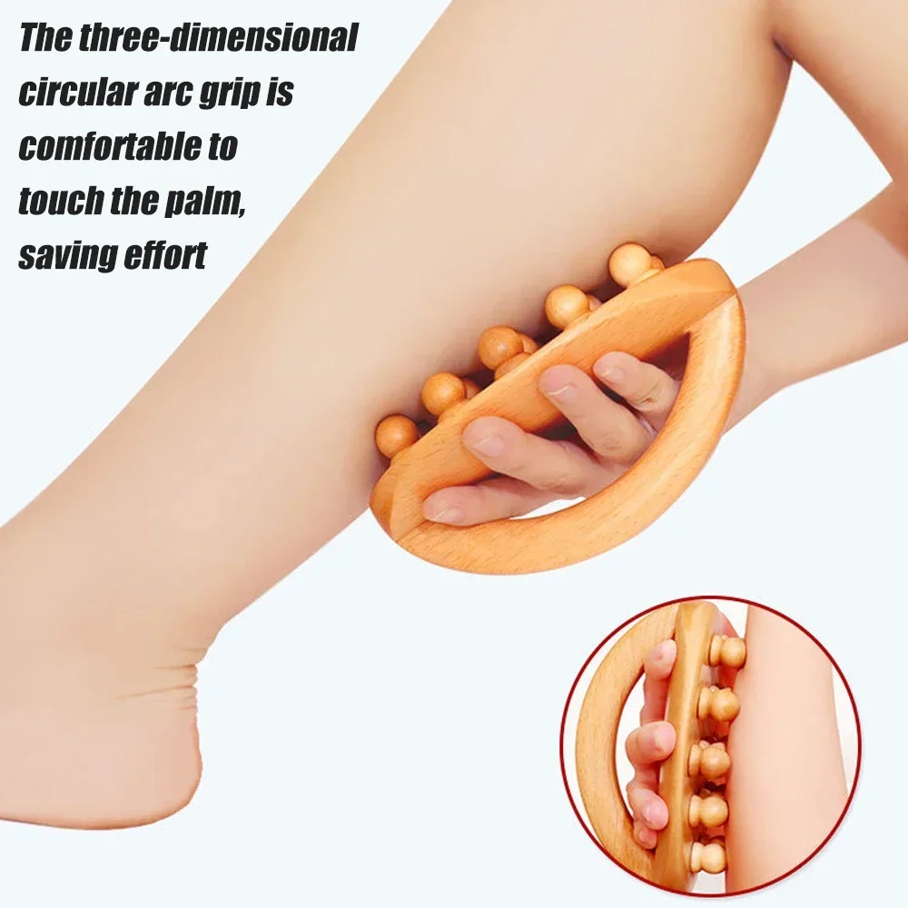 

1PCS Wood Therapy Fascia Release Massage,Manual Trigger Point Cellulite Massager,Wooden Massage Brush GuaSha Body Sculpting Tool