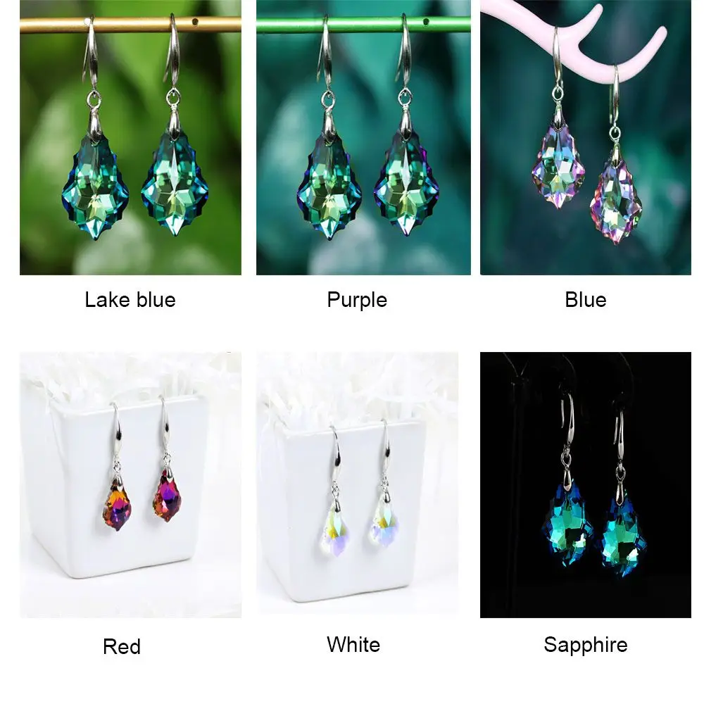 Gifts Gemstone Temperament Vintage Dangle Drop Earrings Engagement Wedding 925 Silver Party Jewelry