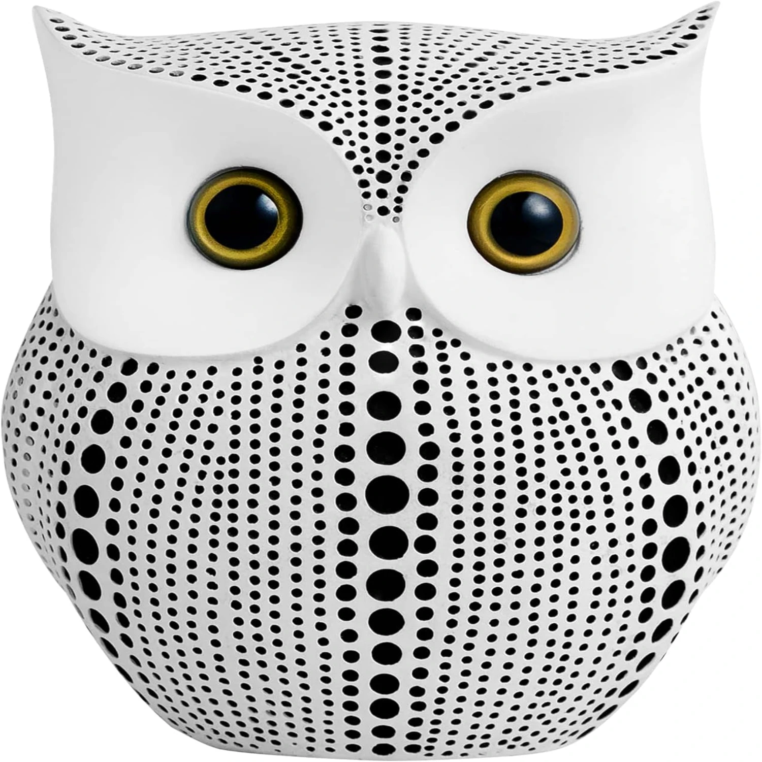 

Owl Statue for Decor Accents Office Decoration, Handmade Polka Dots Buhos Modern Bird Figurine for Indoor Book Shelf Desktop C