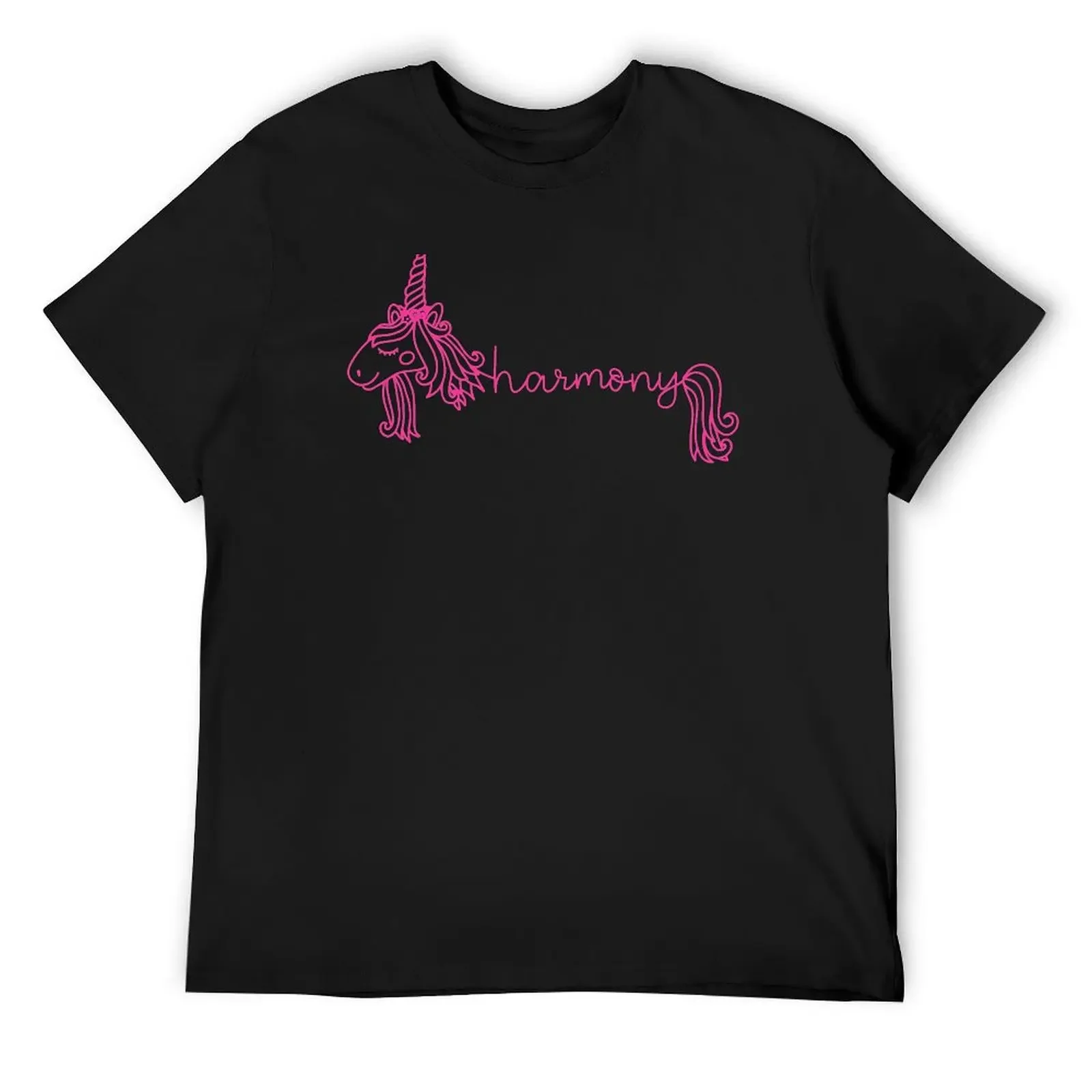 Harmony Pink Unicorn Personalized Girl Name T-Shirt kawaii clothes anime figures t shirts for men