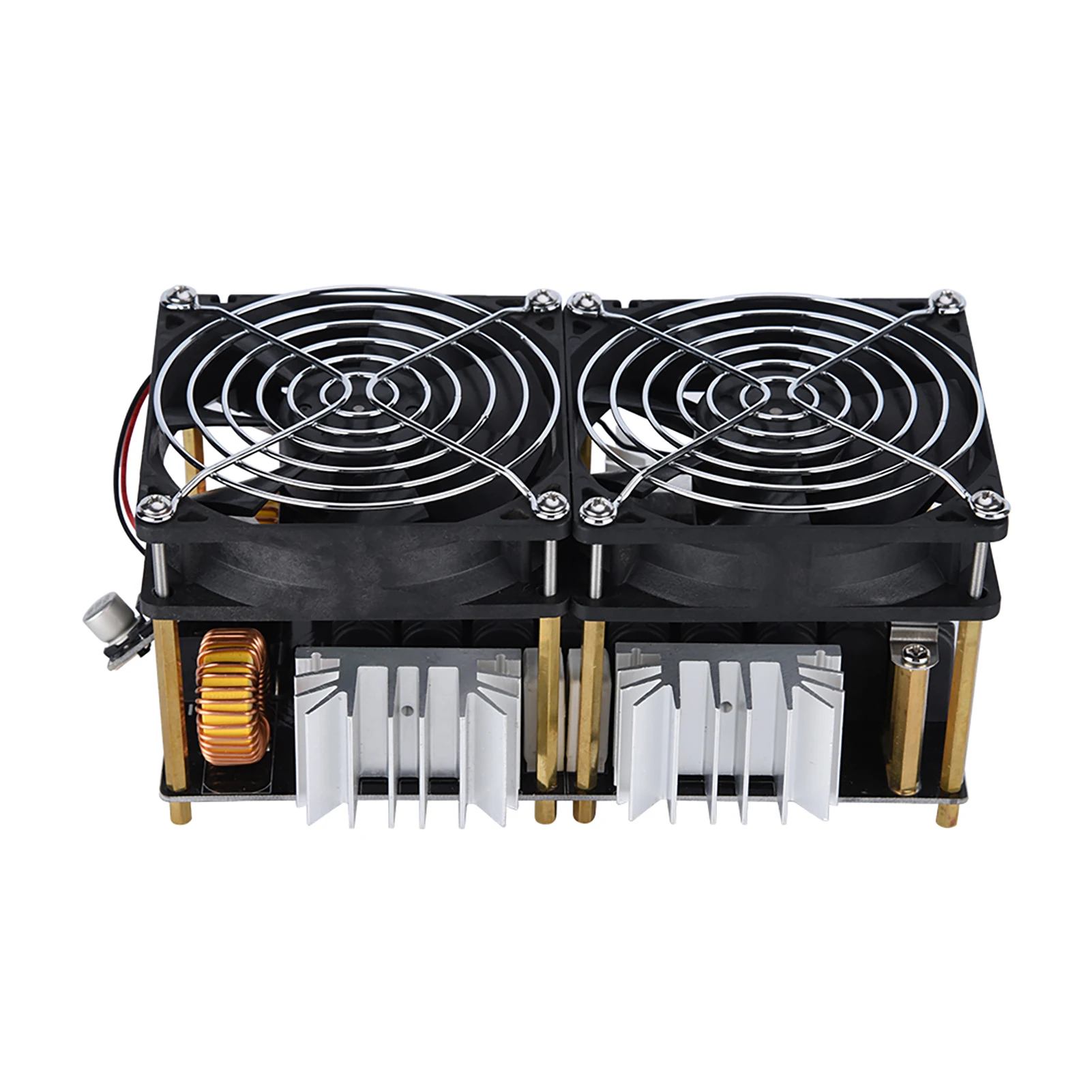 1800W 12V-48V ZVS Induction Heater Heating PCB Board Module Flyback Driver with Coil Dual Fan Power Supply Kit