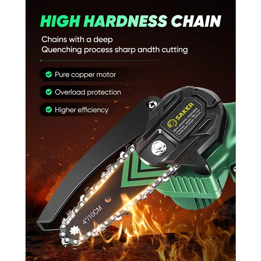 Mini motosierra 2025, nueva actualización, motosierras eléctricas, sierra de cadena portátil, inalámbrica, alimentada por batería, pequeñas sierras de cadena de mano P