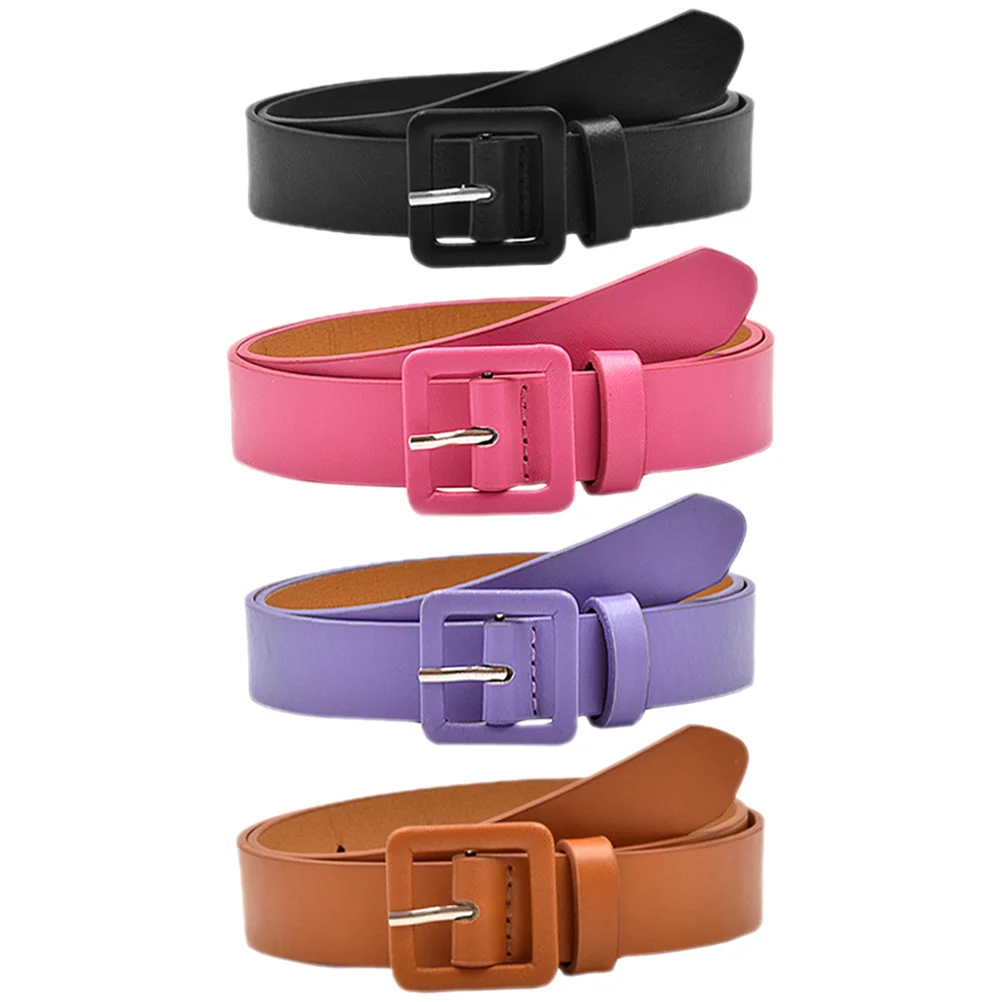 

4Pcs Belts Imitation Plastic Metal Durable Flexible Lightweight Waist Belt Belts for Teens Daily Outfits