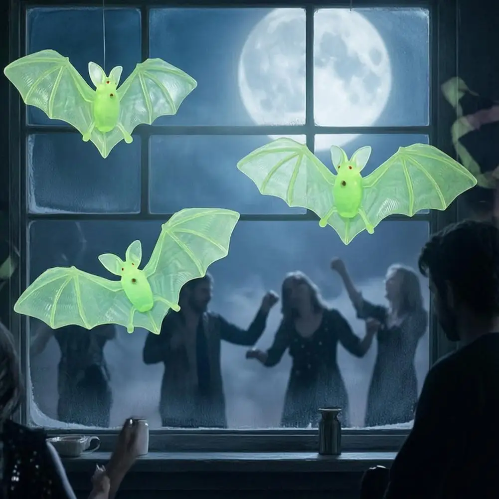 Halloween Bat Decorations Spooky Halloween Party Supplies 10 Pcs Halloween Plastic Set Realistic Mini Bat Decorations for Party
