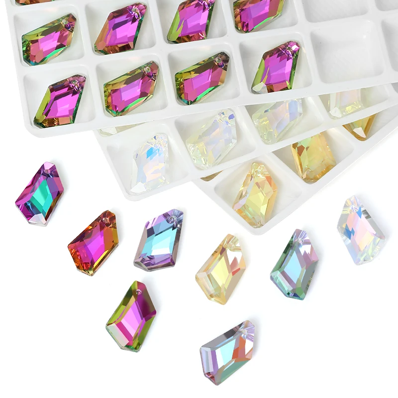 

12Pcs Crystal 6670 Geometric Pendant Glass Austria Loose Beads Charms Rhinestones for DIY Earring Necklace Jewelry Accessories