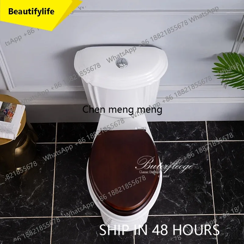 A17 Butterfly pottery bathroom split toilet classic solid wood classic shape American style siphon pit distance 305 mm