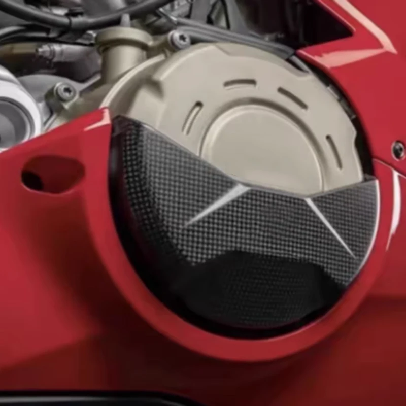 ل Ducati Panigale V4 V4 4s 2025 2018-2024 غطاء المولد الأيسر من ألياف الكربون ، غطاء حماية مبيت المحرك