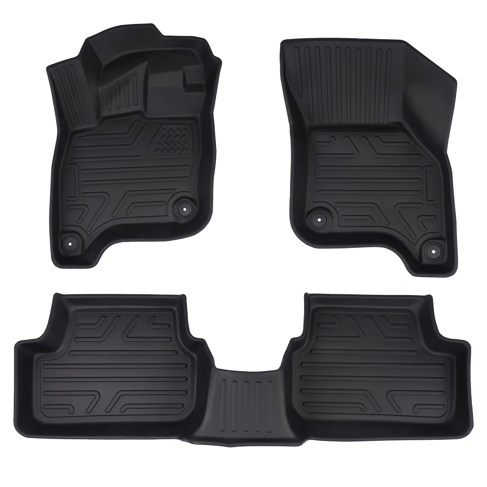 Image of AP03 Maßgefertigter TPE-Allwetter-Fußmattensatz für VW Golf 7 E-Golf 2015-2020 Wasserdichte Autofußmatten