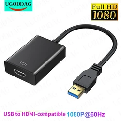 USB 3.0 to HDMI-compatible Adapter USB to HDTV Converter Cable 1080p 30Hz Audio Video Adapter for MacBook Samsung Galaxy S10