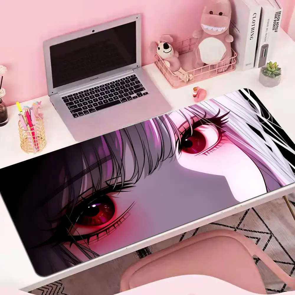 

HYBXAXC Anime Cute Girl HD Deskmat Kawaii Girls Colorful Rubber Mousepad Gaming Non-slip Keyboard Protect Mat Computer Pads