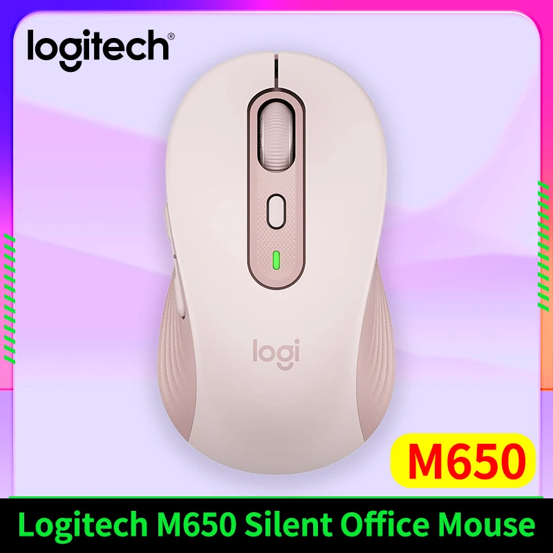 لوجيتك M650 ماوس لاسلكي/بلوتوث للكمبيوتر المحمول وسطح المكتب وماوس ألعاب صامت