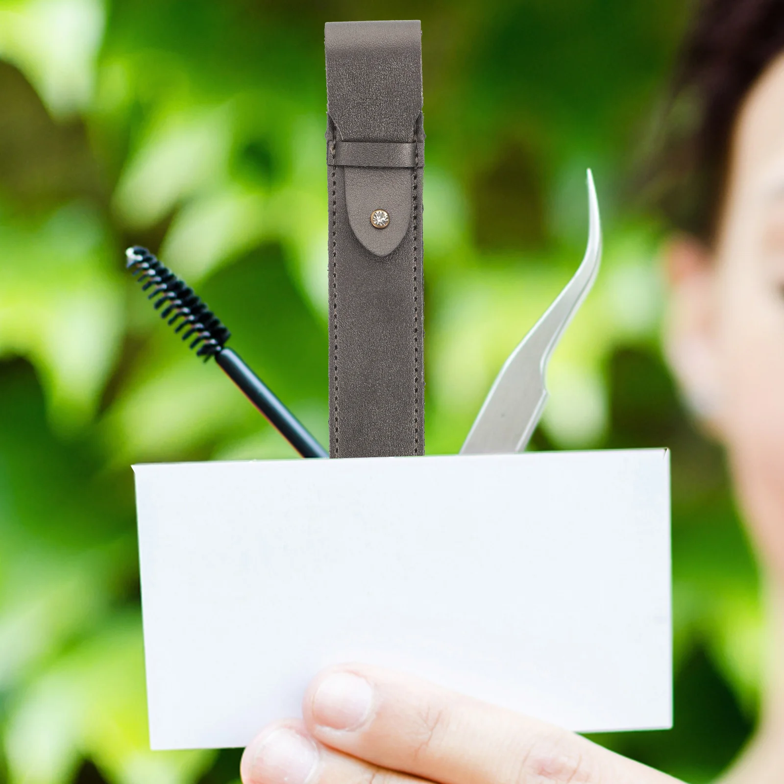 

3Pcs Eyelash Tweezers Case PU Storage Pouch Magnetic Snap Lightweight Compact Tweezers Holder Bag Makeup Accessories