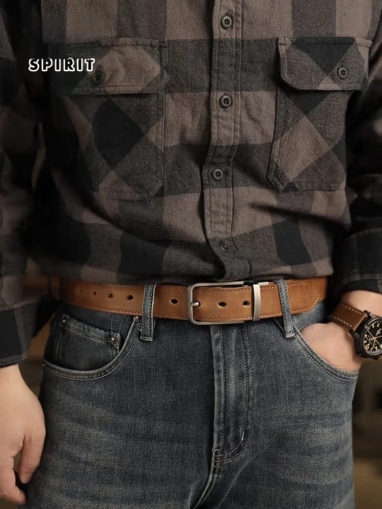 ceinture-en-cuir-veritable-pour-homme-spirit-marron-avec-boucle-a-merrow-ceinture-decontractee-pour-jeans-ligne-epaisse-decorative-cuir-de-vachette-pleine-fleur