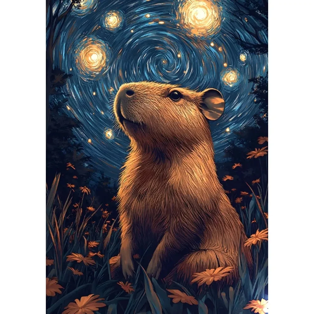 

Пазлы с изображением капибары и звездного неба, 500/1000/1200/2000 деталей, для семейного досуга, игр в игровой комнате, спальне, в качестве подарков