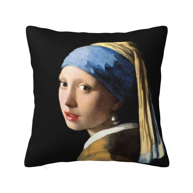 Girl With A Pearl Earring Cushion Cover Velvet Vincent Van Gogh Painting Throw Pillow Case for Sofa Car Pillowcase Home Decor