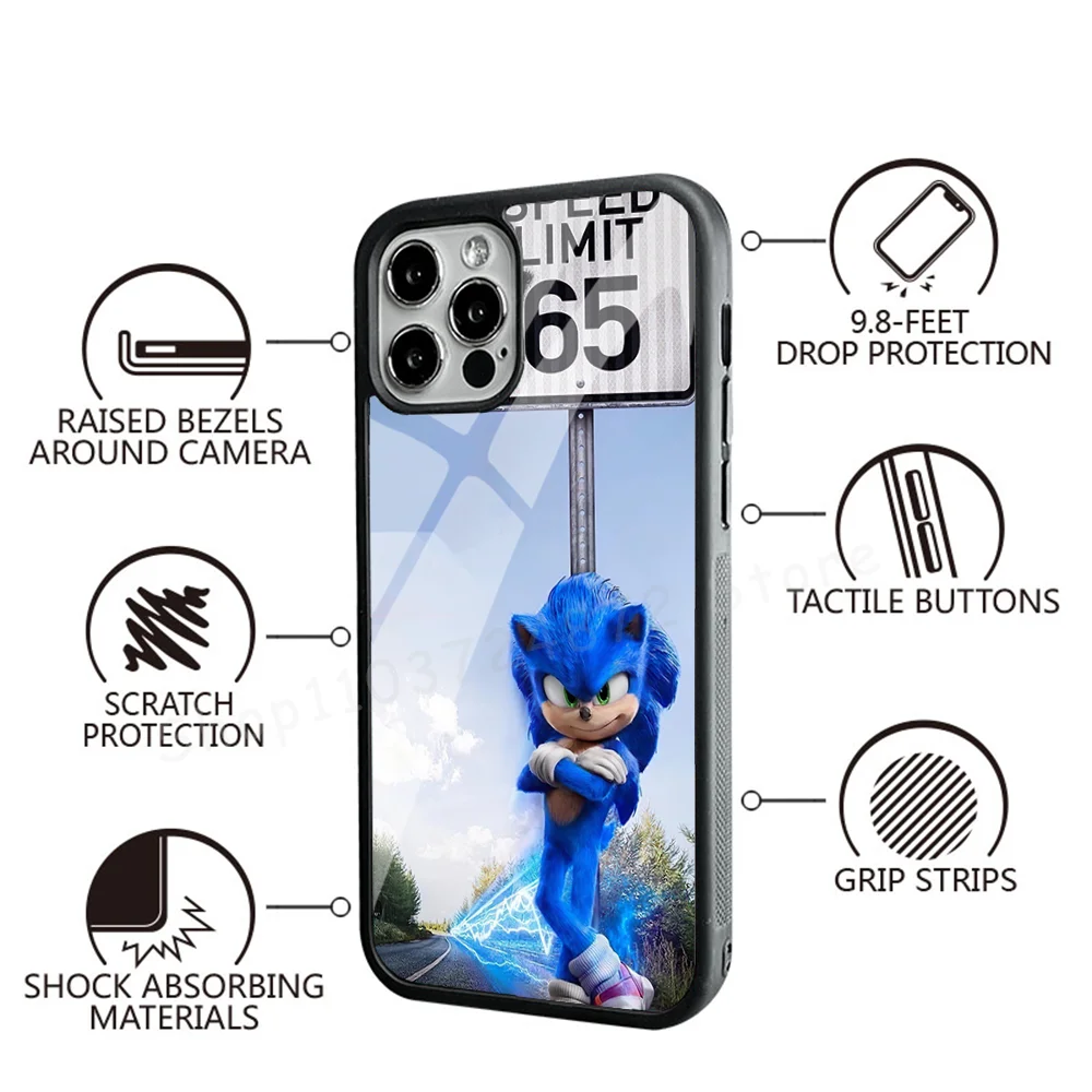 Sonics Cute H-Hedgehogs Phone Case Strong Magnetic For IPhone 15 14 13 Pro Max Mini Alex Mirror For Magsafe Wireless Charging