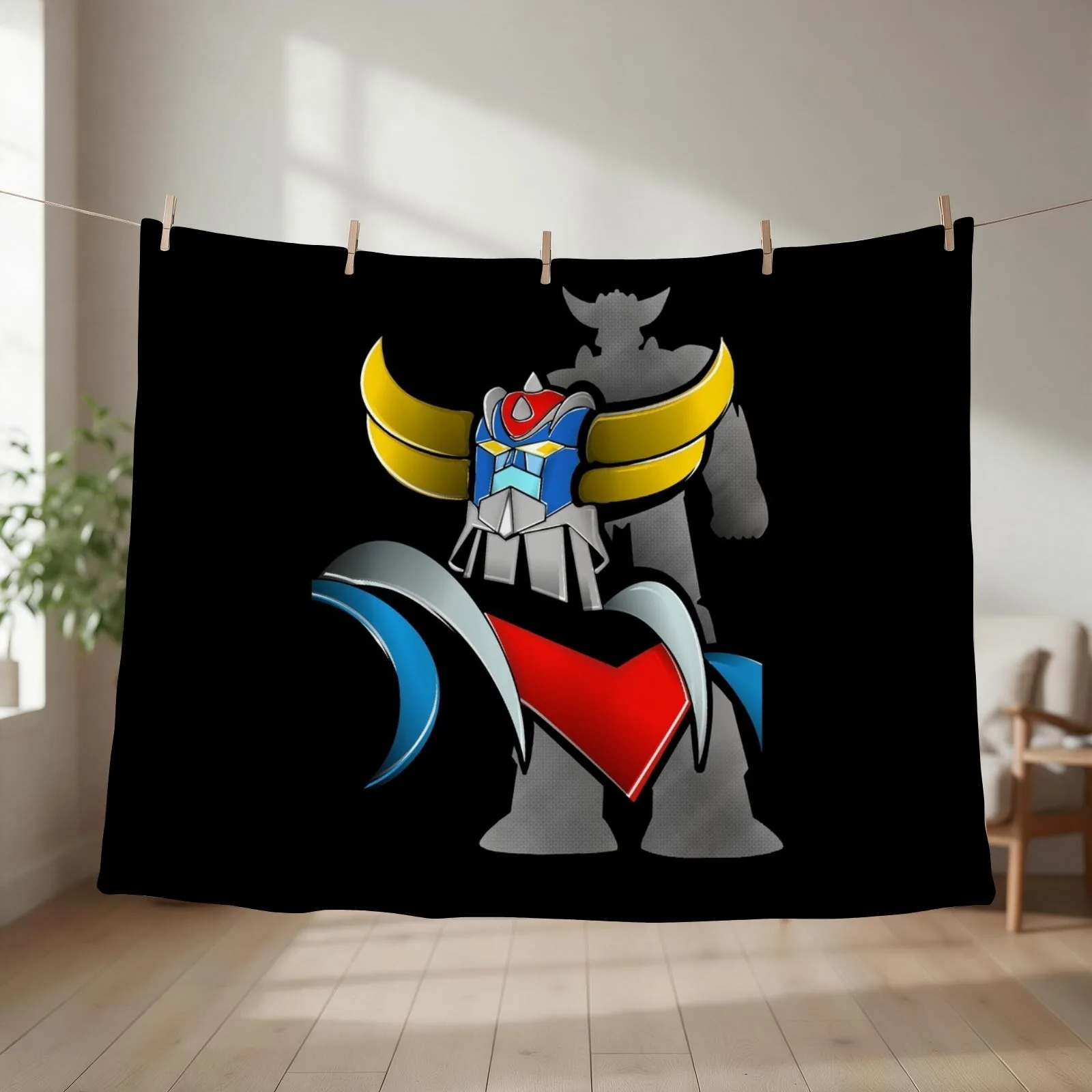Goldorak, Grendizer, Vintage Goldorak Throw Blanket Flannel Extra Large Throw Softest Sofas Blankets