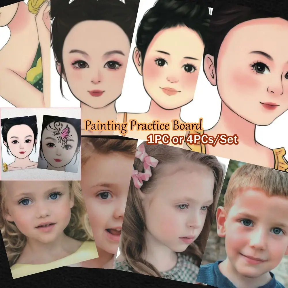 Modèle de pratique de peinture de maquillage réutilisable, création d'une planche de pochoirs de peinture de visage attrayante pour les enfants débutants