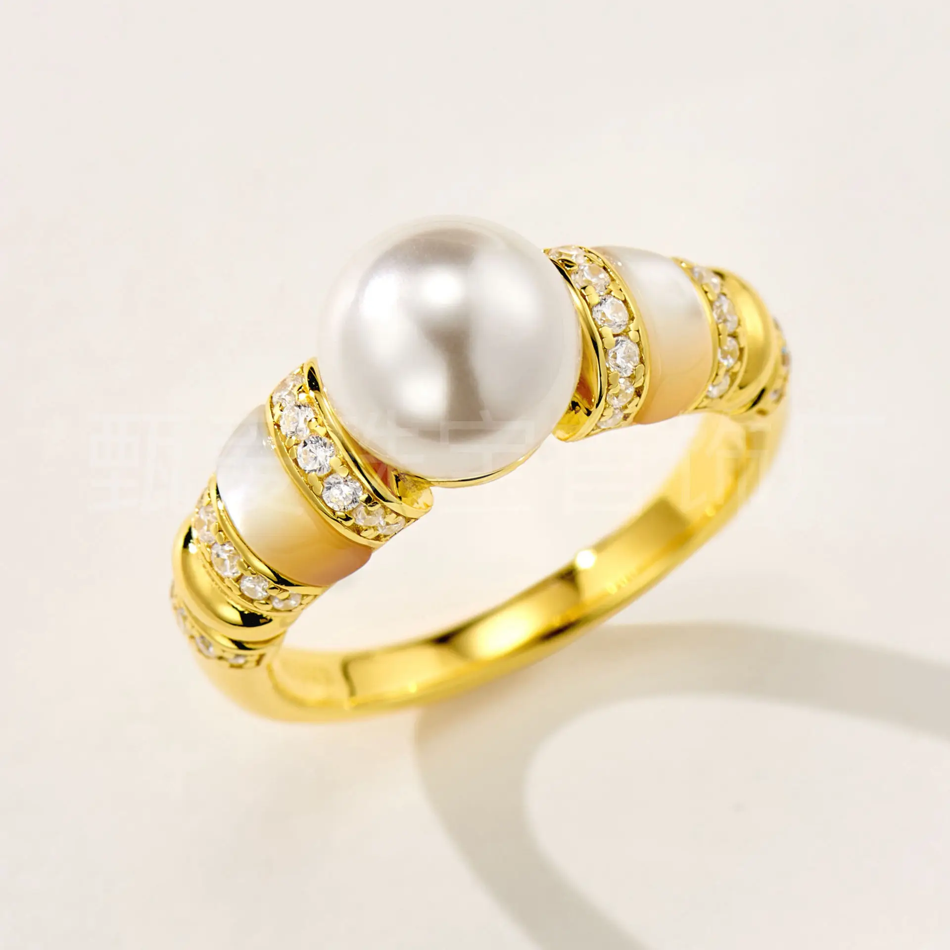 Autumn New 925 Silver Retro Style White Shell Pearl Ring Light Luxury Elegant High Sense Jewelry Wholesale