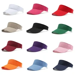 Tennis Caps UV Protection Outdoor Cycling Running Fishing Beach Caps Solid Color Breathable Sun Hats Men Women Summer Visor Caps