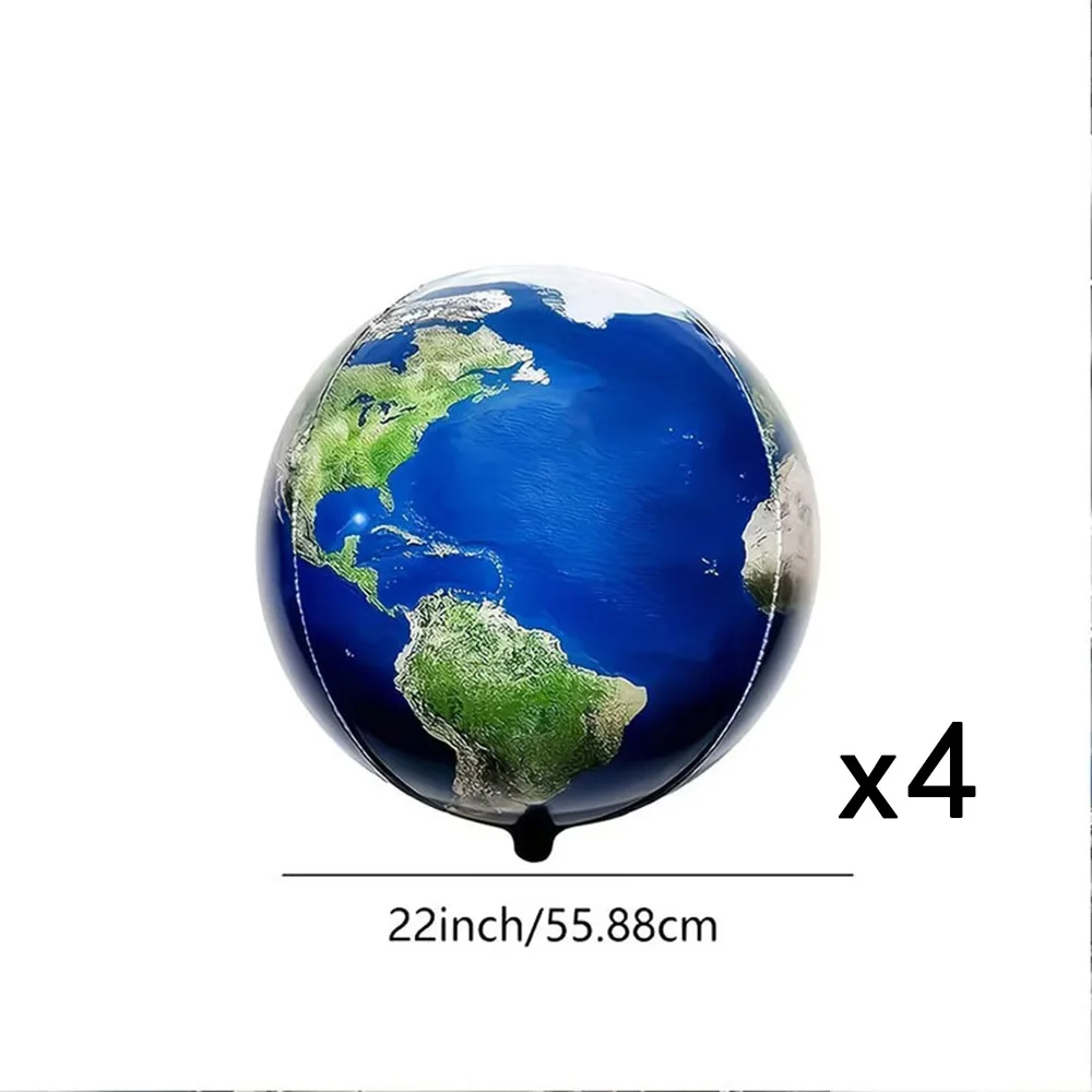 4 Stück 22-Zoll-Globusballons, 4D-Weltkartenballons, Erddag-Dekorationen, Reise-Geburtstagsparty-Zubehör für Reisen rund um die Welt – Detail 6