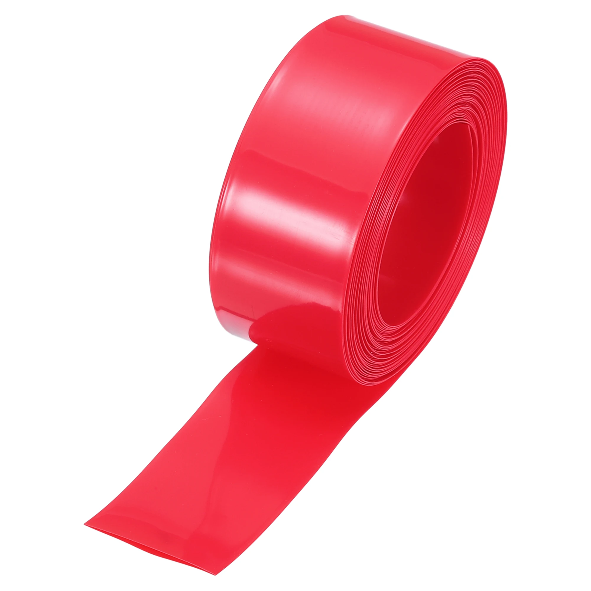 

2.5-10.5Meters Battery Wrap PVC Heat Shrink Tube 19-82mm Dia 30-130mm Flat Width Good Insulation Red Tubing for Battery Pack