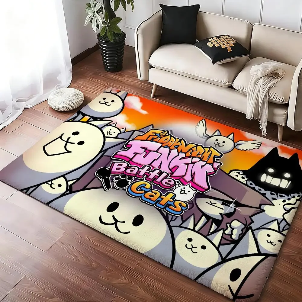 cute the B-Battle Cats high-definition Thickened Absorbent Non-Slip Floor Mat Bedroom Living Room Door Mat Flannel Rug