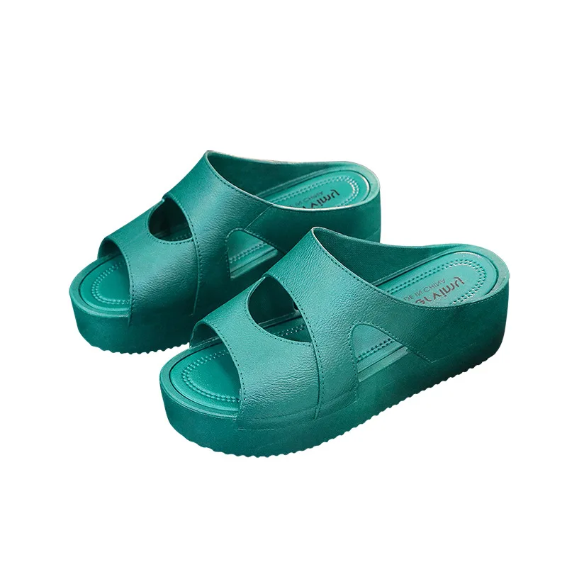 Designer Slippers Fashion Thick bottom Sandals Rubber Slides lady Platform Wedges Sandal Beach High heel slip on Flip Flops Boot