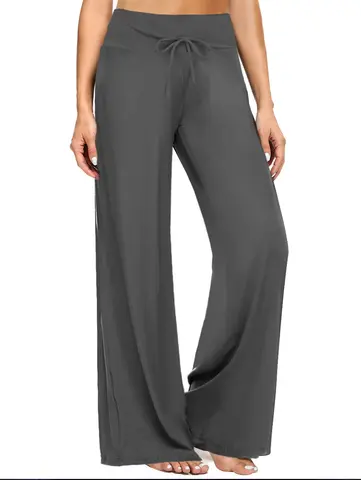 Mjuka svarta pyjamasbyxor för kvinnor, vida ben, bekväma, avslappnade lounge-yoga-capribyxor, 30 tum 8 best sales yogabyxor - №2