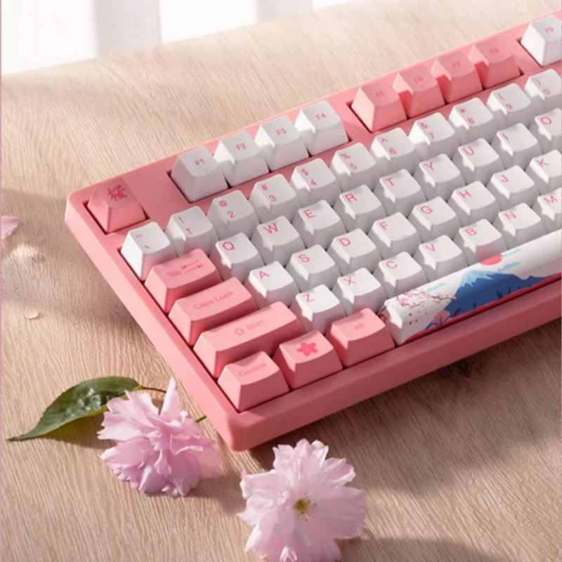 

ECHOME Sakura Mechanical Keyboard 3108V2 65%Japan Mount Wireless Keyboard PBT 87/108Keys Game Esports Pink Custom Keyboard
