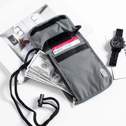 Waterproof RFID Nylon Storage Bag Travel Document Card Passport Bag Neck Wallet Money Document Card Passport Pouch