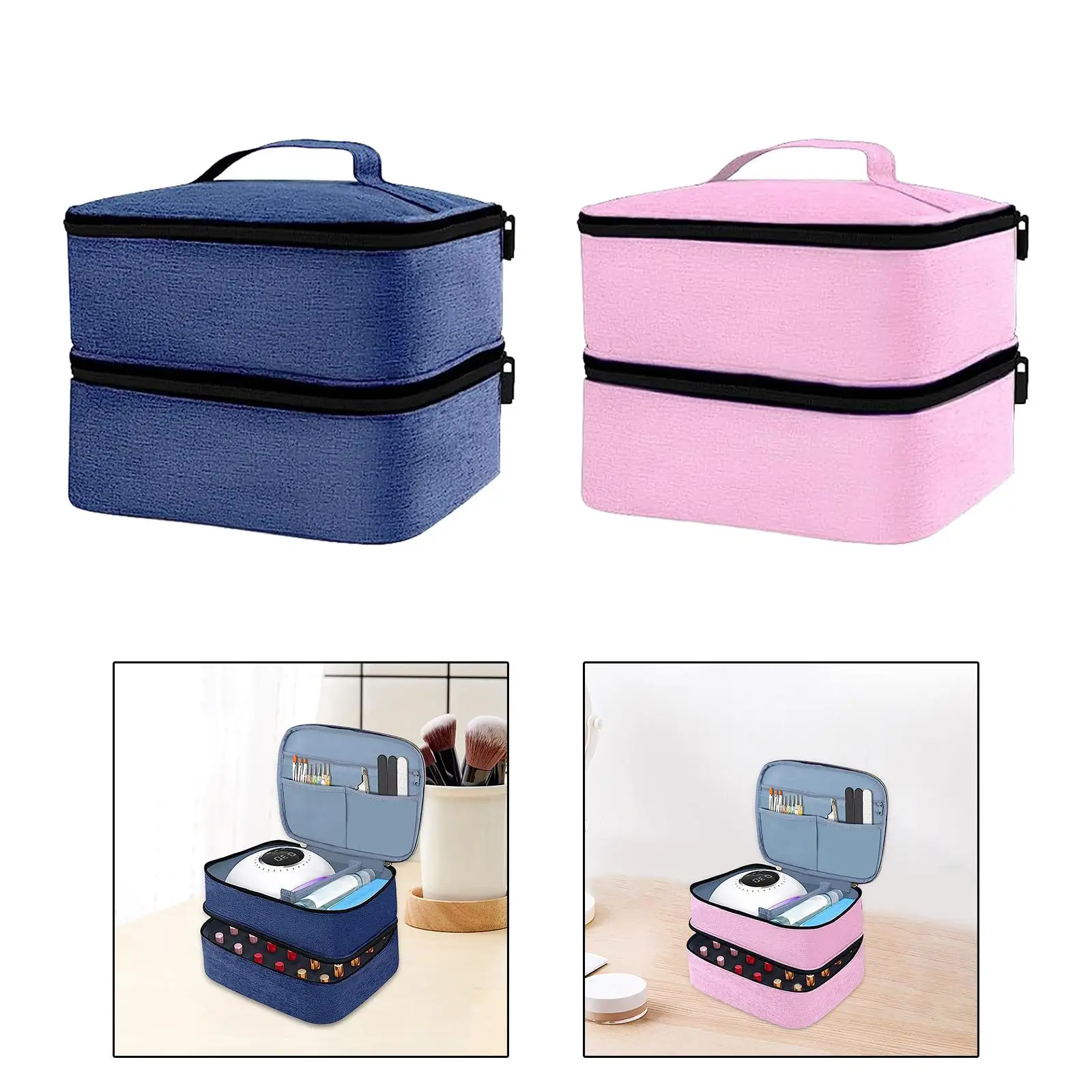 Nail Polish Storage Bag Nail Art Set Organizer Nail Polish Carrying Case Nail Dryer Case for Lipsticks Nail Lamp Manicure Tools