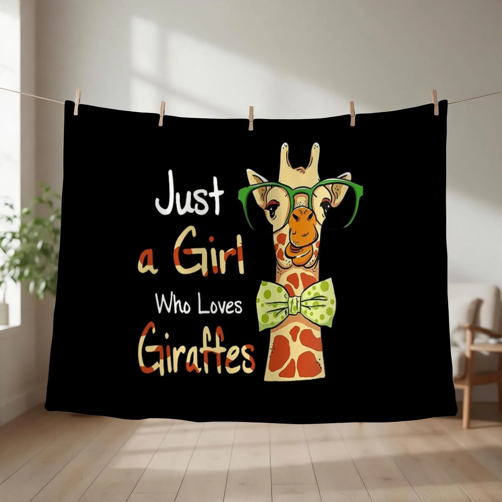 Just A Girl Who Loves Giraffes Throw Blanket Soft Beds Large Flannel Designers Blankets