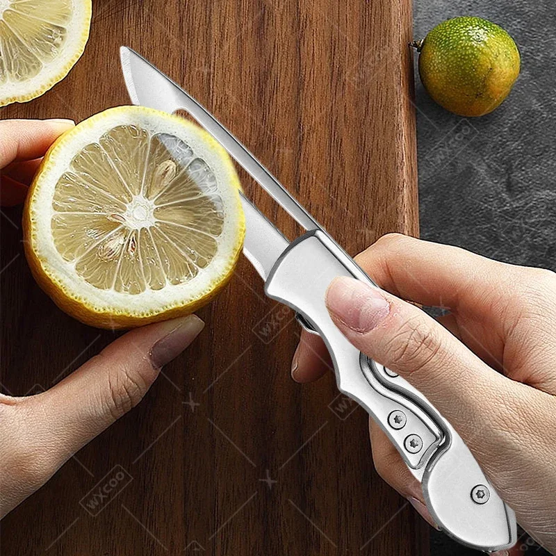 Stainless Steel Folding Knife Multifunctional Pocket Knife for Kitchen Accessories Fruit Paring Utility Knife Cooking Fruit