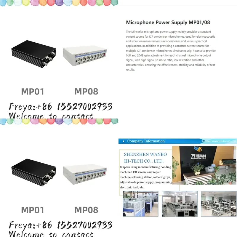 ABTEC MP01 MP08 Microphone Power Supply ICP Constant Current Source 0dB 20dB Gain Adjustment