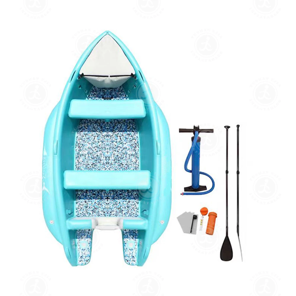 2024 Pvc Family Holiday Drop Stitch Pvc Inflatable Fishing Boat Foldable Canoe Rowing Kayak For Friend And Family