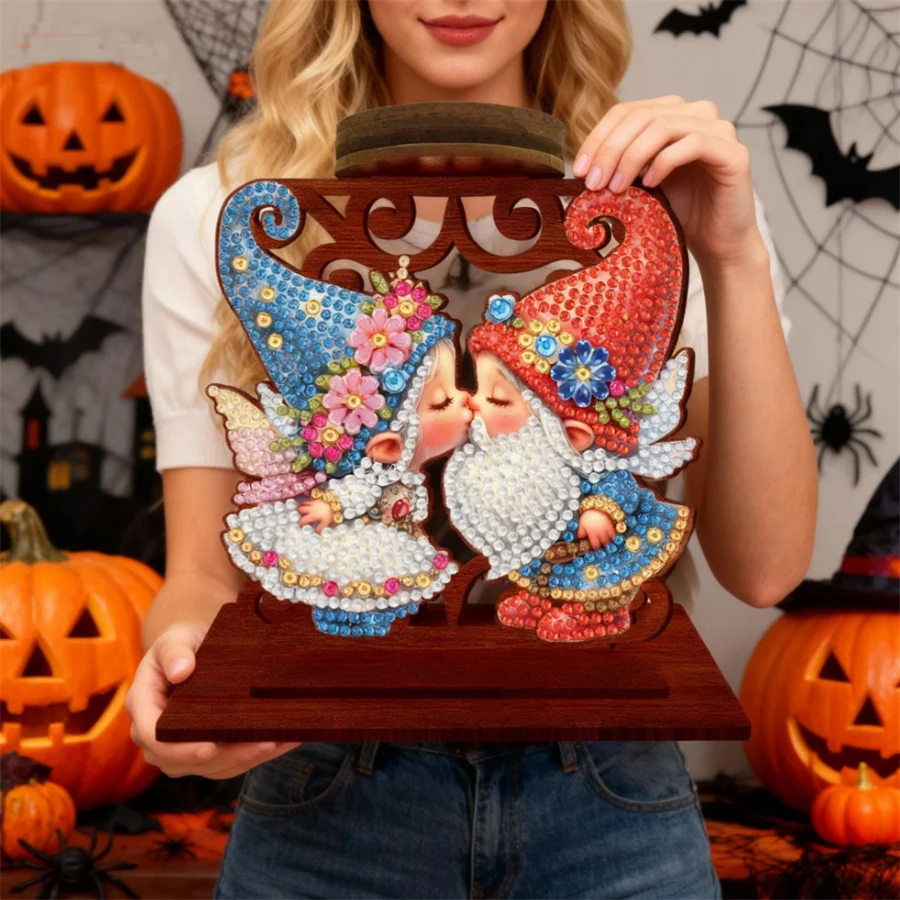 

DIY Angel Tabletop Candlestick Holder Ornaments Aromatherapy Candle Holder 5D DIY Diamond Art Mini Candle Holder for Home Decor