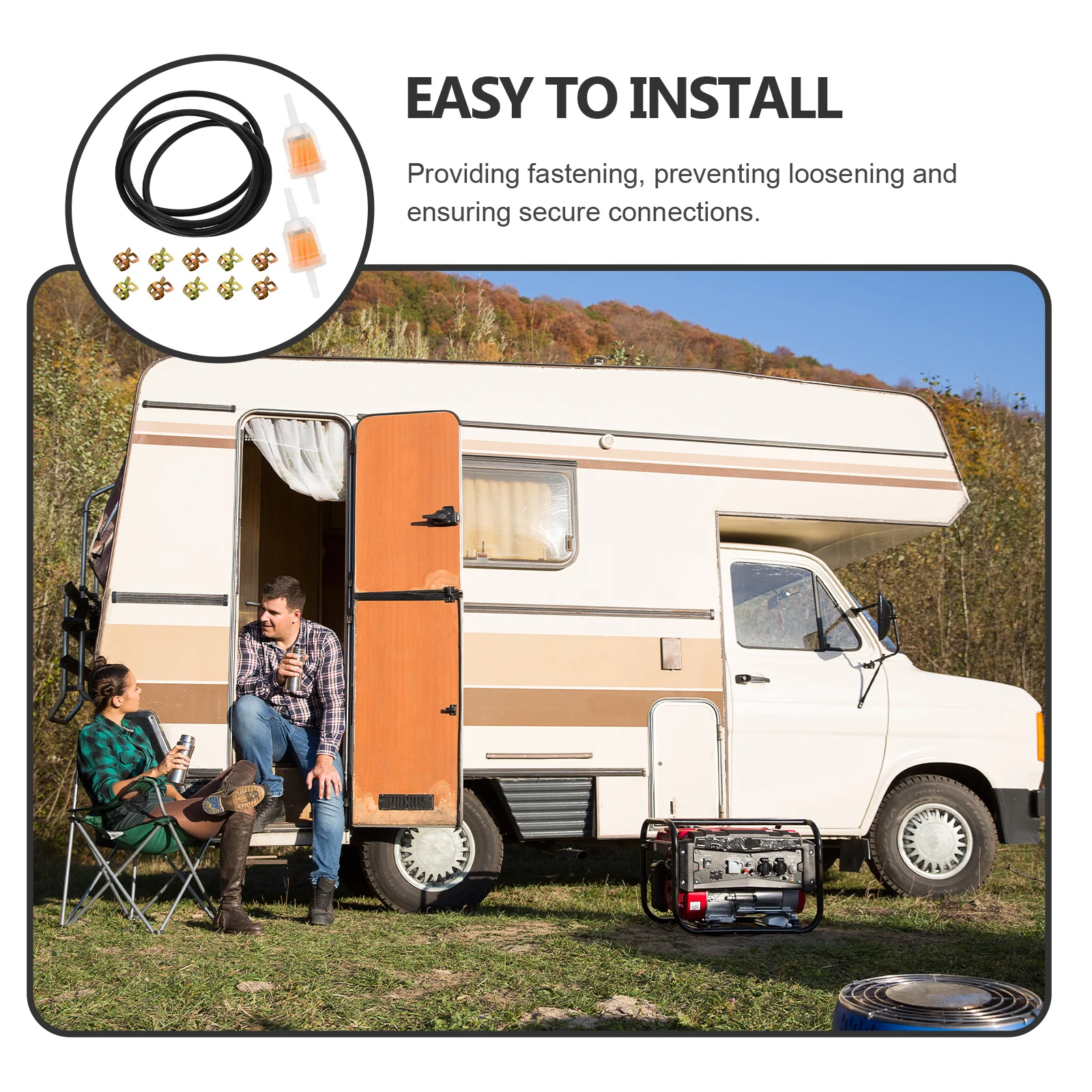 

1Set Fuel Line Hose Kit Motorbike Fuel Filter Clamp Rubber Hose Universal Small Engines Motorcycles Gas Filter