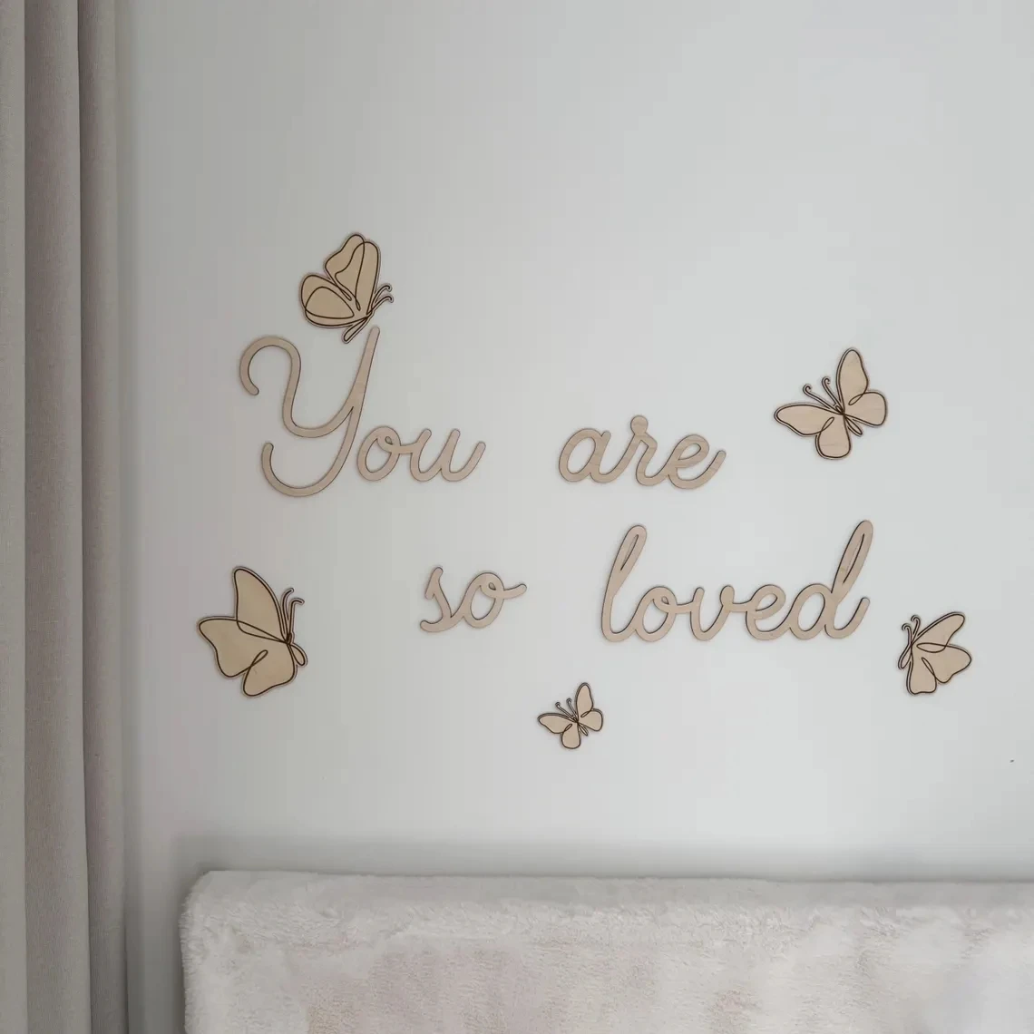 Wooden Wall Inscription You are so loved Nursery Decoration Bee Kids Wall Decor Nursery Wall Script Art