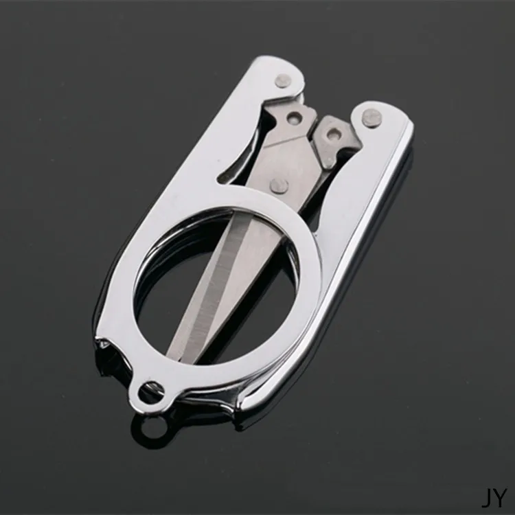 Ciseaux pliants colorés lame de polissage tranchante conception ergonomique Portable voyage ciseaux de pêche en acier inoxydable papeterie