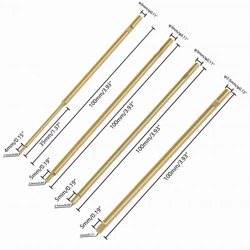 1Pcs 100mm Long Handle Hex Screwdriver Tool High Speed Steel Hexagonal Tip Hexagonal Driver Tool Titanium Gold Coated